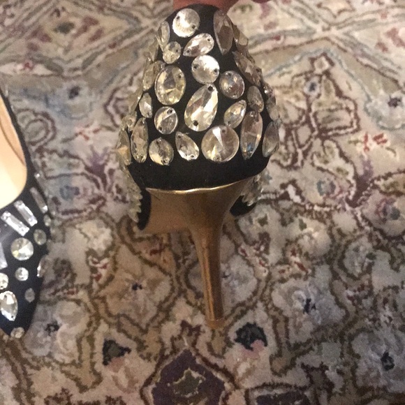 Jimmy Choo Black Embellished Suede Shoe - Picture 3 of 5